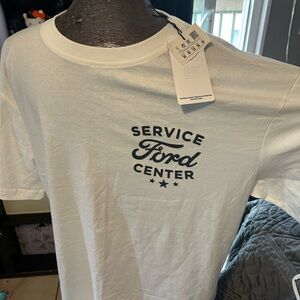 Ford White Short Sleeve T-shirt with Service Center Logo NWT